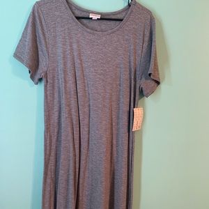 LuLaRoe Dresses - BNWT LulaRoe Large Slate Blue Striped Carly LuLaRoe Dresses - BNWT LulaRoe Large Slate Blue Striped Carly